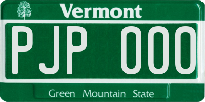 VT license plate PJP000