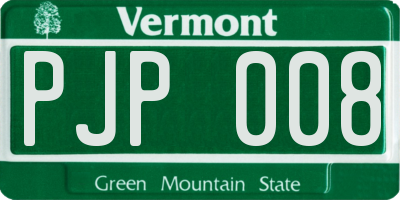 VT license plate PJP008