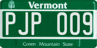 VT license plate PJP009