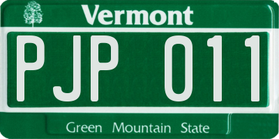 VT license plate PJP011