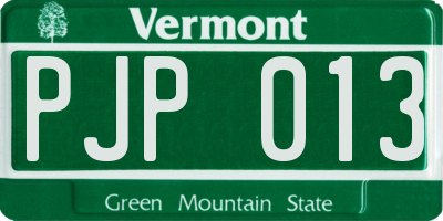 VT license plate PJP013