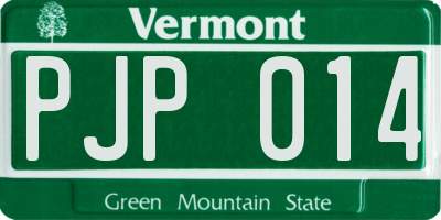 VT license plate PJP014