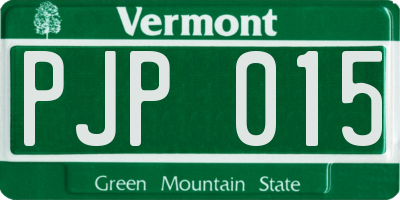 VT license plate PJP015