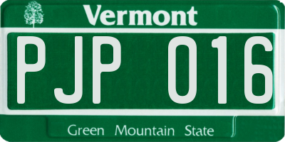 VT license plate PJP016