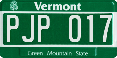VT license plate PJP017
