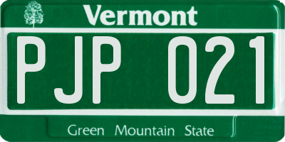 VT license plate PJP021