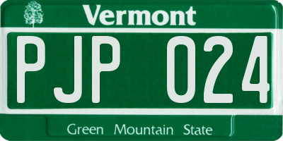 VT license plate PJP024
