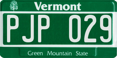 VT license plate PJP029