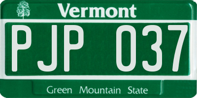 VT license plate PJP037