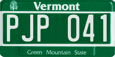 VT license plate PJP041