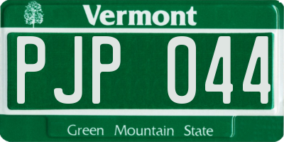 VT license plate PJP044