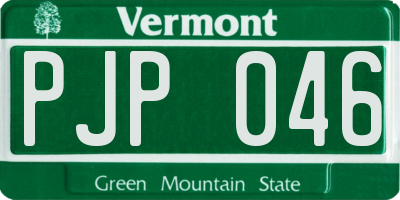 VT license plate PJP046