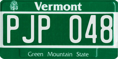 VT license plate PJP048