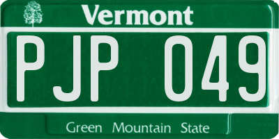 VT license plate PJP049