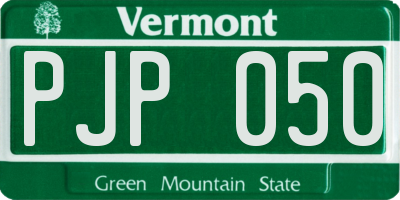 VT license plate PJP050