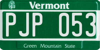 VT license plate PJP053