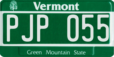 VT license plate PJP055