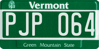 VT license plate PJP064