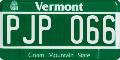 VT license plate PJP066