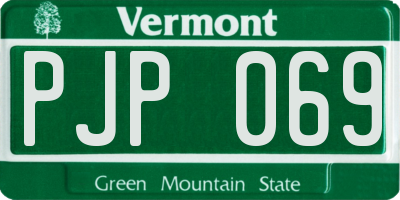 VT license plate PJP069