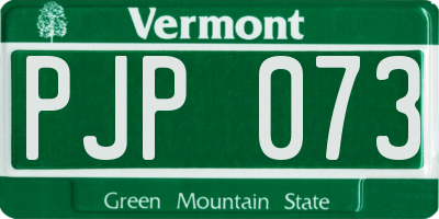 VT license plate PJP073