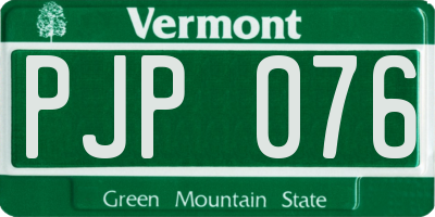 VT license plate PJP076