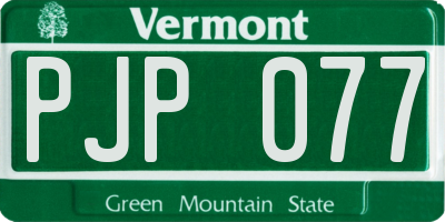 VT license plate PJP077