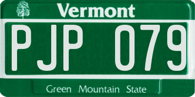 VT license plate PJP079