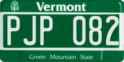 VT license plate PJP082