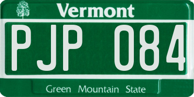 VT license plate PJP084