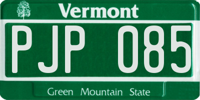 VT license plate PJP085