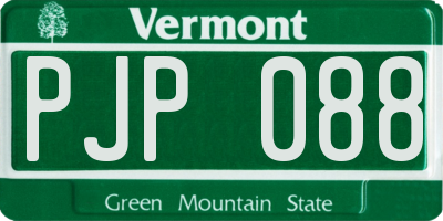 VT license plate PJP088