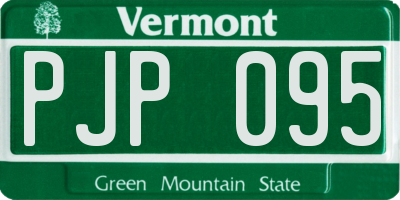 VT license plate PJP095