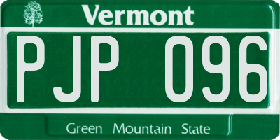 VT license plate PJP096