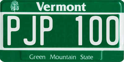 VT license plate PJP100