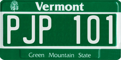VT license plate PJP101