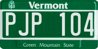 VT license plate PJP104