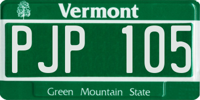 VT license plate PJP105