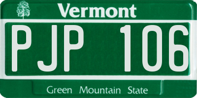 VT license plate PJP106