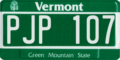 VT license plate PJP107