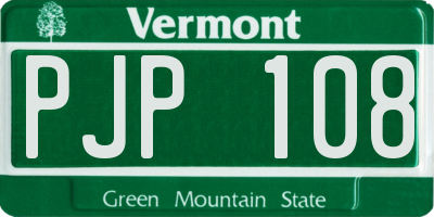 VT license plate PJP108