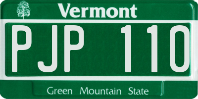 VT license plate PJP110