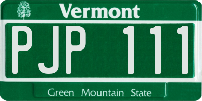 VT license plate PJP111
