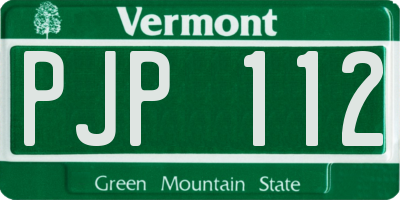 VT license plate PJP112