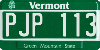 VT license plate PJP113