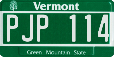 VT license plate PJP114