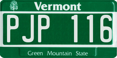 VT license plate PJP116