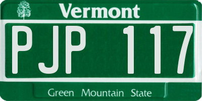 VT license plate PJP117