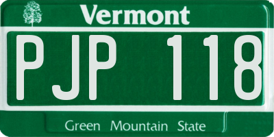 VT license plate PJP118