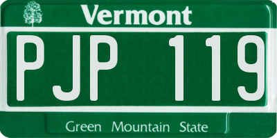 VT license plate PJP119